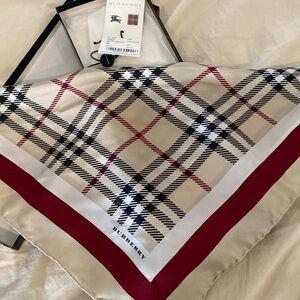 Burberry Silk Scarf 18 x 18 Square